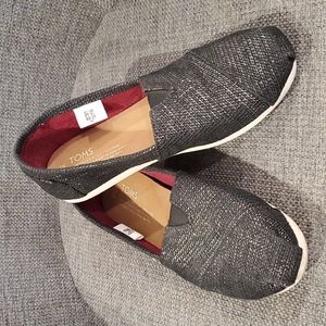 TOMS Alpargata Black/Silver Shimmer